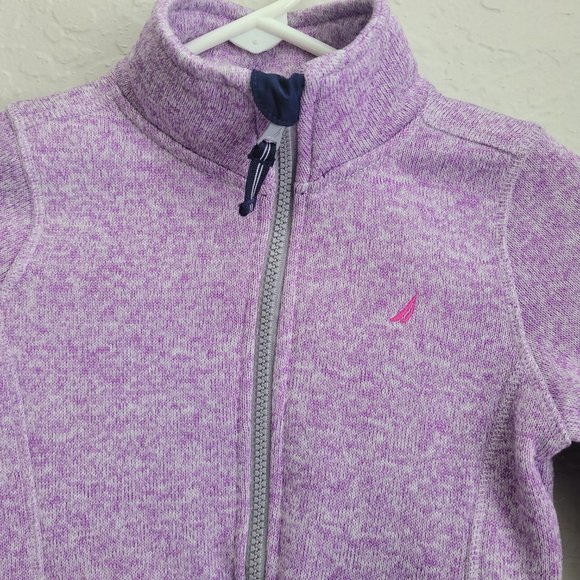 Nautica Girl's Purple Jacket with Pink Trim - Size 6 - Picture 2 of 13